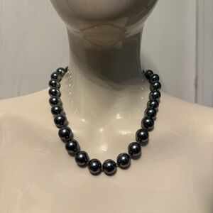 Silver Faux Pearl Choker Necklace from Macys